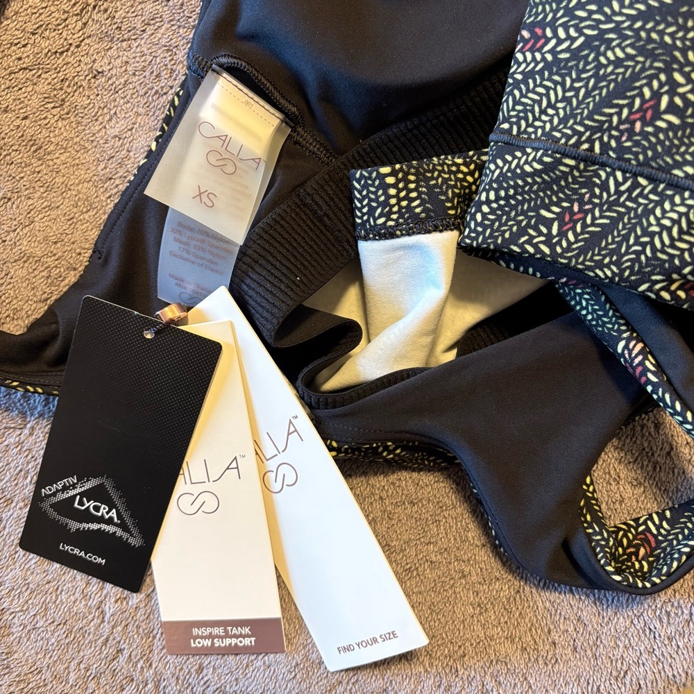 NWT CALIA INSPIRE Scoop Neck Tank Serpent Print Black Size XS Top - Picture 6 of 6